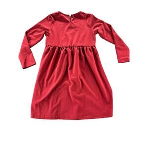 Arshiner Girls Red Long Sleeve A-Line Midi Dress w/ Pockets Youth 130/8 Years
